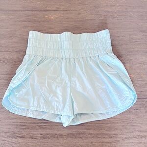Free People Women's high waisted athletic Shorts light aqua size L